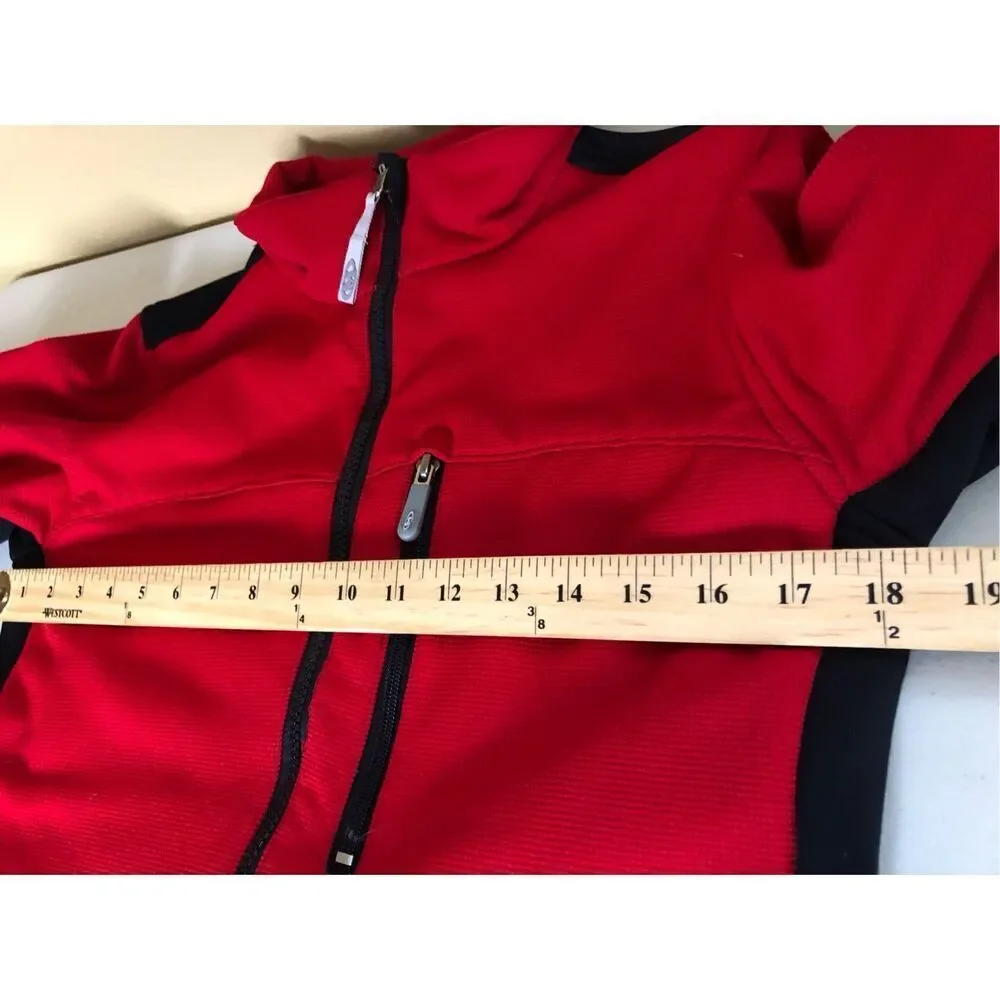 Marker Women’s M Red Black Softshell Fleece Lined Zip Jacket